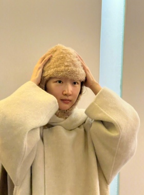 周冬雨微博同款手工编织毛线帽子秋冬季保暖护耳针织围脖帽子一体