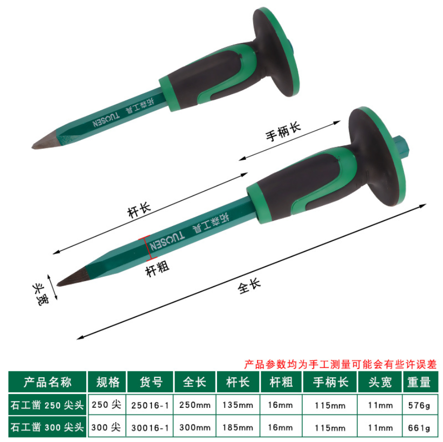 錾子水泥凿子特钢超硬扁铲石匠凿石头工具石工凿钨钢合金破石神器 - 图1