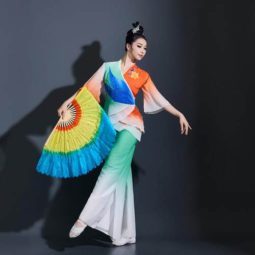 高端花鼓灯民间舞秧歌舞蹈服装晚会演出服舞蹈服秧歌服男女款套装 - 图1