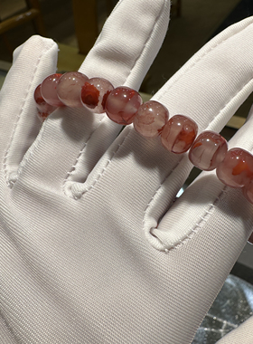 天然南红玛瑙冰飘花手链