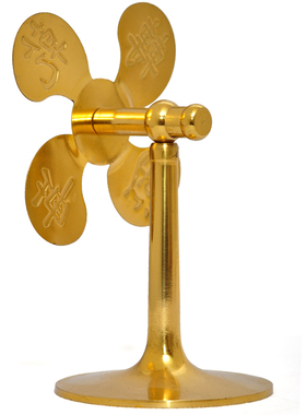 黄铜风车摆件吉祥轮八卦风水轮招财客厅办公室店铺门厅室内装饰品