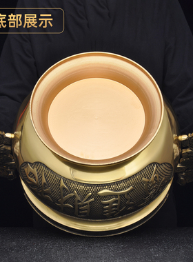 黄铜双龙耳招财金玉炉家用供奉