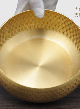 纯铜茶钵家用笔洗废水工艺品摆件