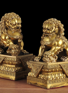 中国风故宫石狮子家居客厅摆件