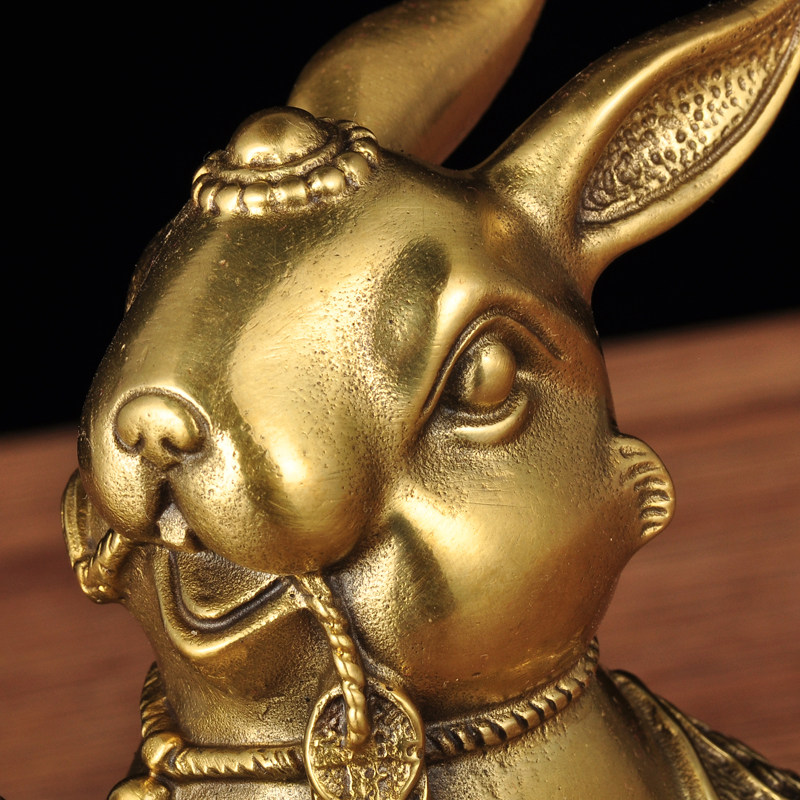 黄铜兔子摆件十二生肖兔招财聚宝盆工艺品家居客厅酒柜玄关装饰品,淘宝优惠券,粉丝福利购,淘宝优惠卷