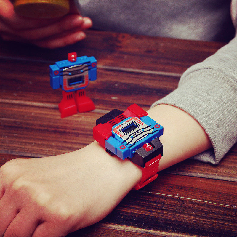 韩国创意个性大儿童手表 卡通变形金刚汽车人机器人男女孩学生表,淘宝优惠券,粉丝福利购,淘宝优惠卷