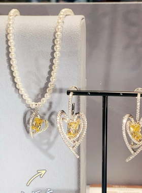 hefang925纯银何方告白方糖项链告白方糖耳环耳钉高端大气简约女