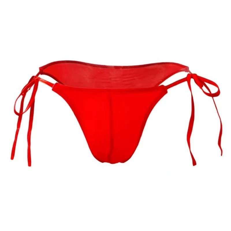 男士绑带内裤性感冰丝三角裤丝滑个性系带潮青年低腰透明超薄短裤,淘宝优惠券,粉丝福利购,淘宝优惠卷
