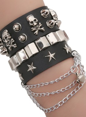 铆钉朋克亚文化骷髅哥特夸张项圈