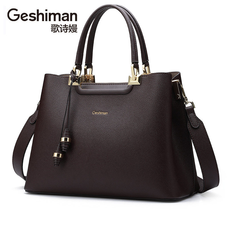 2020新款潮大气真皮斜跨女单肩包 geshiman女士包袋