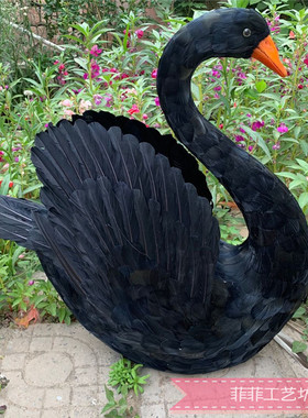 园林影视拍摄道具橱窗白天鹅摆件