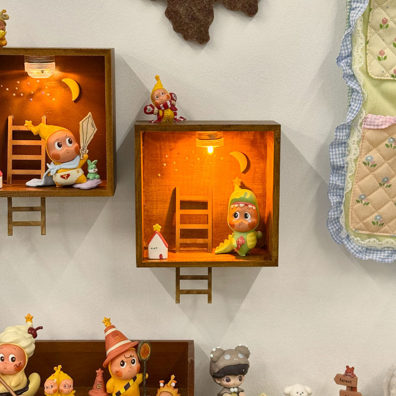 萌粒星星人随心配收纳展示盒盲盒萌粒壁挂框带灯立体相框泡泡玛特,淘宝优惠券,粉丝福利购,淘宝优惠卷