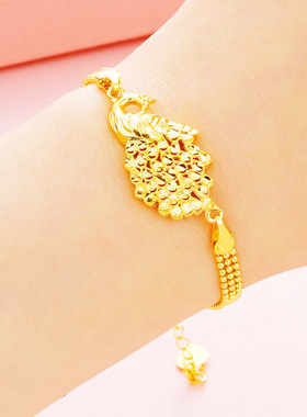 孔雀真金民族风戒指耳环项链