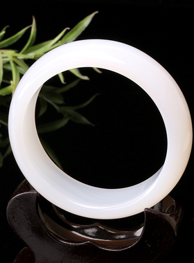 天然白玉髓手镯女加宽加厚复古风