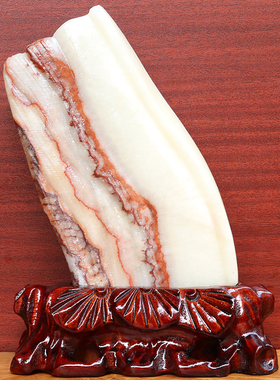 16*23*2cm1347g天然石材奇石摆件猪肉石五花肉桌面装饰雕刻石摆件