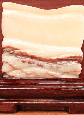 17*18*3cm1870g天然石材奇石摆件猪肉石五花肉桌面装饰雕刻石摆件