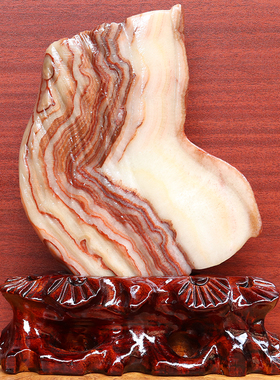 18*23*2cm1317g天然石材奇石摆件猪肉石五花肉桌面装饰雕刻石摆件