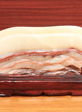 21*13*3cm1493g天然石材奇石摆件猪肉石五花肉桌面装饰雕刻石摆件