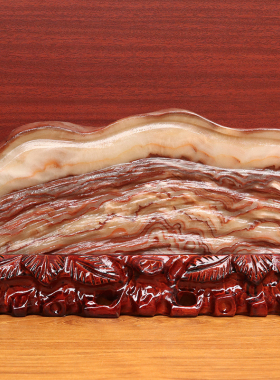 31*19*2cm2910g天然石材奇石摆件猪肉石五花肉桌面装饰雕刻石摆件