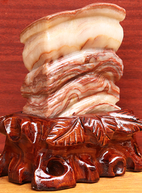 13*15*4cm1253g天然石材奇石摆件猪肉石五花肉桌面装饰雕刻石摆件