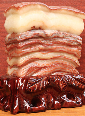 15*17*6cm3110g天然石材奇石摆件猪肉石五花肉桌面装饰雕刻石摆件