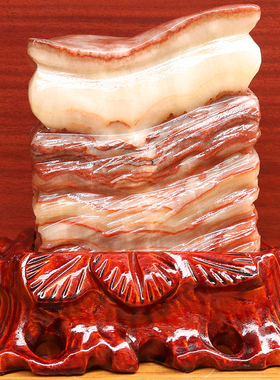 15*17*7cm3027g天然石材奇石摆件猪肉石五花肉桌面装饰雕刻石摆件