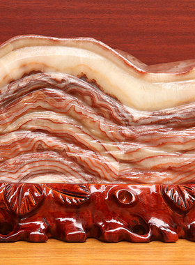 26*20*7cm7233g天然石材奇石摆件猪肉石五花肉桌面装饰雕刻石摆件