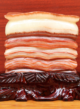 20*19*6cm3530g天然石材奇石摆件猪肉石五花肉桌面装饰雕刻石摆件