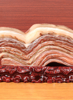 31*21*3cm3938g天然石材奇石摆件猪肉石五花肉桌面装饰雕刻石摆件