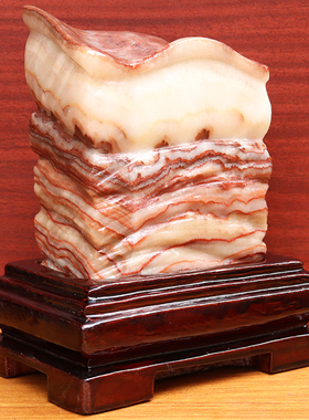 15*17*5cm2215g天然石材奇石摆件猪肉石五花肉桌面装饰雕刻石摆件