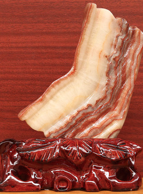 16*12*2cm993g天然石材奇石摆件猪肉石五花肉桌面装饰雕刻石摆件