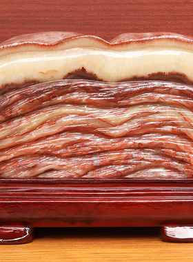 28*24*10cm12336g天然石材奇石摆件猪肉石五花肉桌面雕刻石摆件