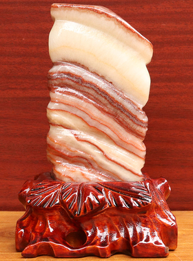 10*16*4cm966g天然石材奇石摆件猪肉石五花肉桌面装饰雕刻石摆件