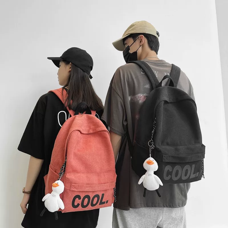 Школьная сумка корейской версии Harajuku Ulzzang Hong Kong стиль ретро холщовый рюкзак для средней и старших классов, женский нишевый дизайн Tide
