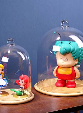 亚克力永生花玻璃罩PC塑料透明展示盒桌面摆件模型罩子餐盖食品盖