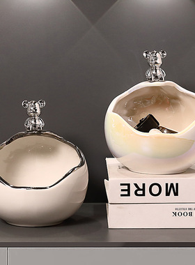 玄关钥匙收纳摆件陶瓷轻奢