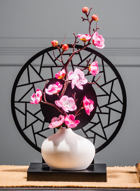 新中式陶瓷小花瓶摆件客厅玄关禅意软装装饰品过新年春节蛇年礼物