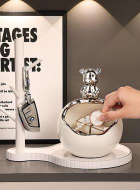 暴力熊玄关钥匙收纳摆件陶瓷轻奢