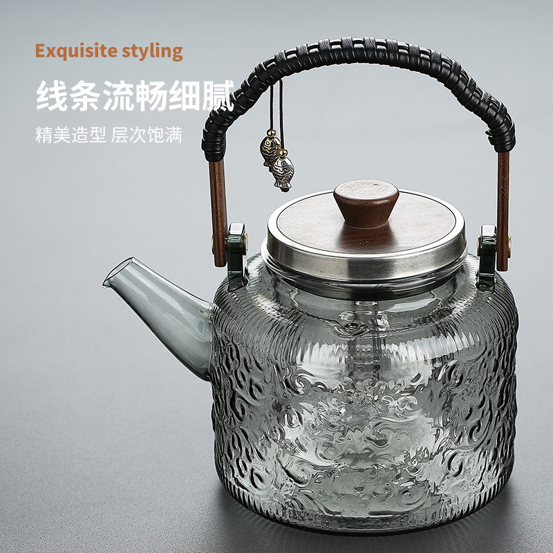 玻璃煮茶壶泡茶家用耐高温茶具套装提梁烧水壶煮茶器电陶炉泡茶壶