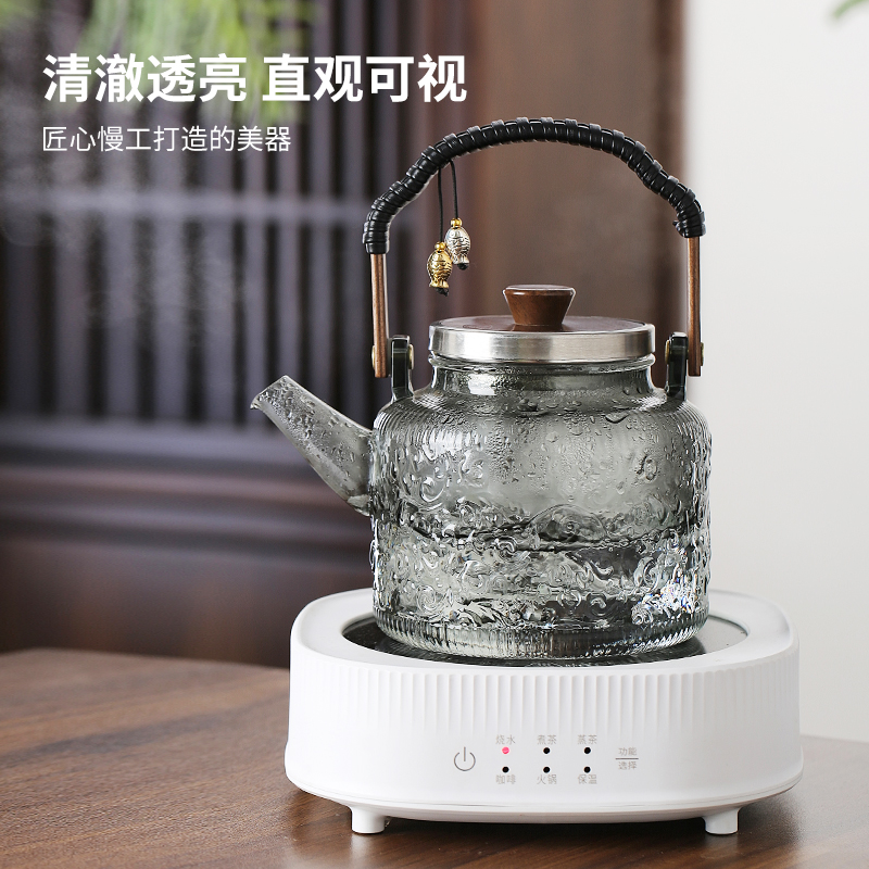 玻璃煮茶壶泡茶家用耐高温茶具套装提梁烧水壶煮茶器电陶炉泡茶壶