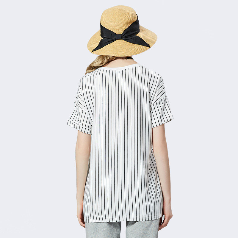 【新品】十月妈咪竖条纹印花长版t恤 旭申母婴T恤