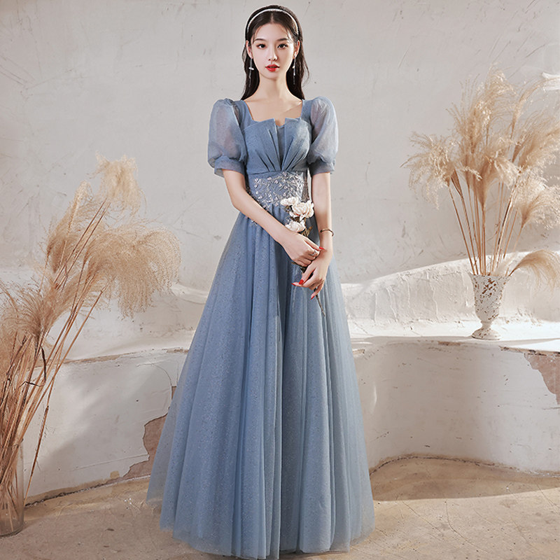 法式晚礼服女2023新款宴会高端气质名媛艺考声乐艺术生年会连衣裙_虎窝淘