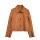 Moxuan short pink leather jacket small