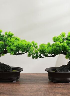 仿真植物盆栽双层迎客松盆景