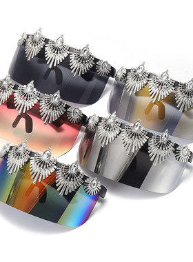 挡风一体式防晒舞台道具遮面墨镜