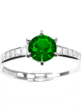 宝石绿碧玺纯银开口可调节首饰品