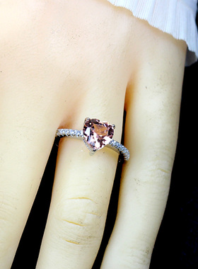 摩根石女925纯银镀18K金轻奢戒指