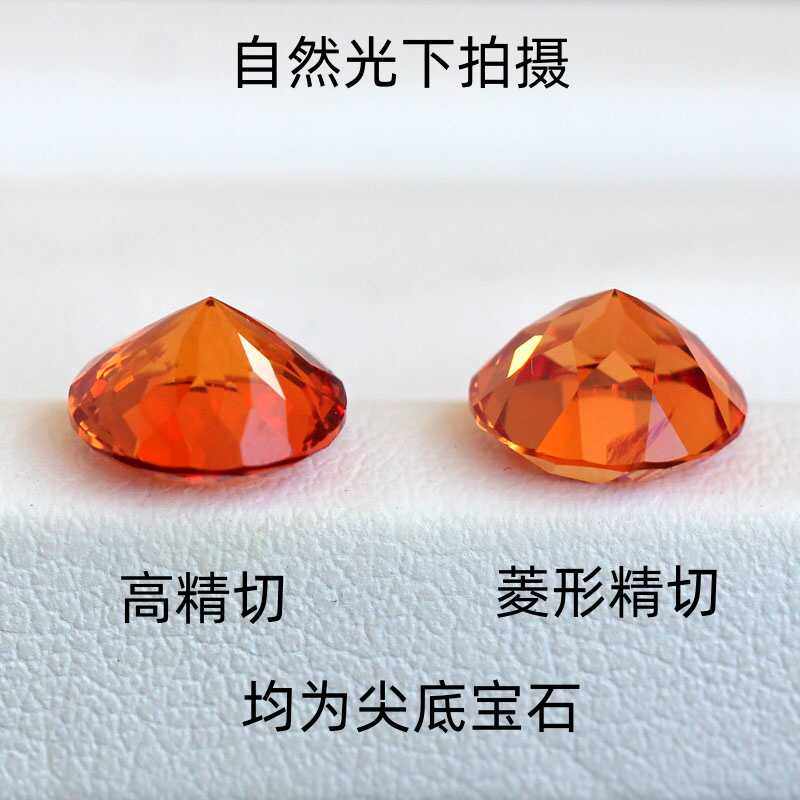 高精切圆形橙色蓝宝石裸石培育芬达石彩宝首饰宫廷戒指吊坠耳钉女,淘宝优惠券,粉丝福利购,淘宝优惠卷