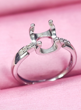 8毫米2克拉圆钻戒托女日韩