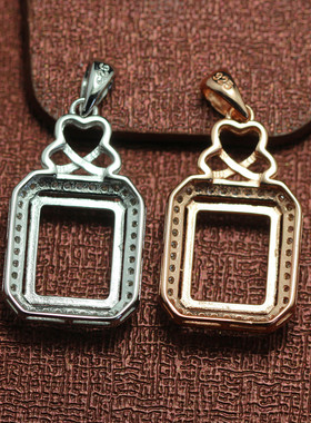 长方形吊坠日韩版项链空托未镶嵌